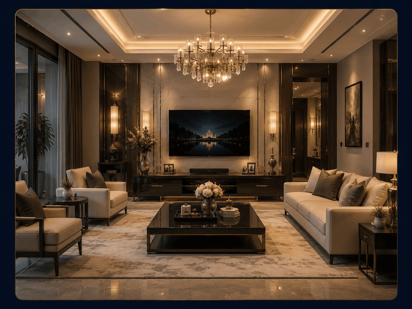Luxury modern living room interior